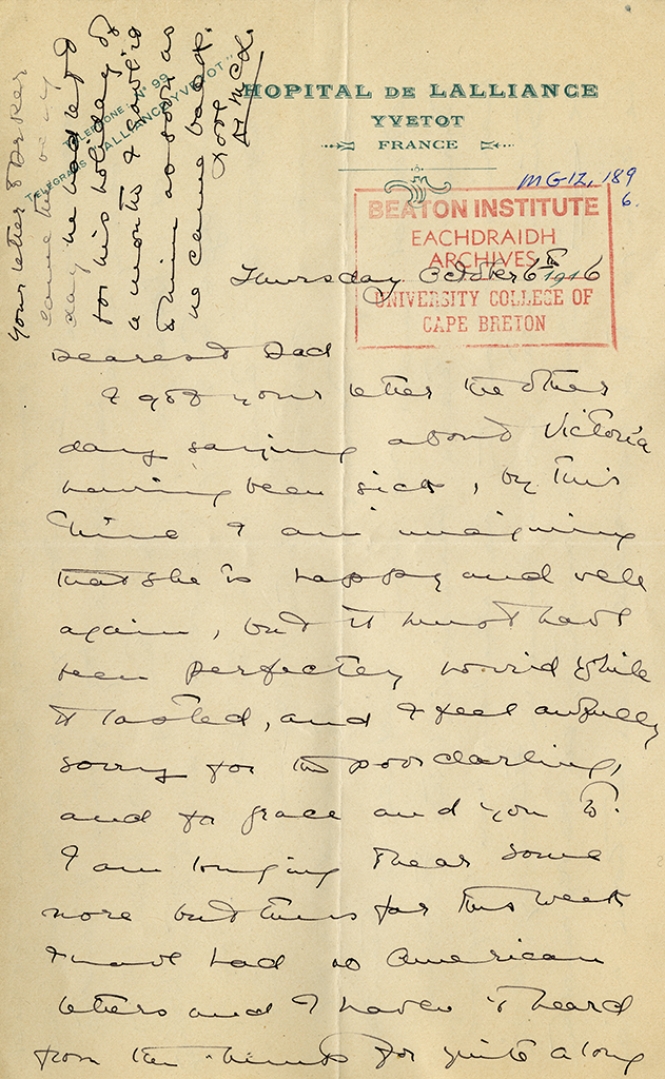 Letter from Katharine McLennan to J.S. McLennan